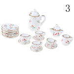 15 tk 1:12 nukumaja miniatuurne portselanist teetassi komplekt Chintzi lillega lauan&otilde;ud 4