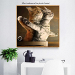 Teemantmaal T&auml;is&uuml;mmargune Cat Titanic Teemantmosaiik Loomatikandid Ristpistes Kodukaunistus 30x30CM