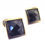 Les Tr&eacute;sors De Lily [E9058] - kullatud k&otilde;rvar&otilde;ngad  Linda  must kuld - 10x10 mm must