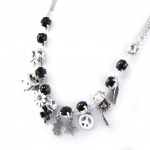 NOA [G0536] - Collier Cr&eacute;ateur 'Emilie' noir must