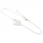 Les Tr&eacute;sors De Lily [I4212] - h&otilde;bedane k&auml;ev&otilde;ru  Love Divine  h&otilde;bevalge (roodiumiga kaetud) - 10x13 mm h&otilde;be