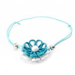 NOA [I4891] - Bracelet Cr&eacute;ateur 'Marguerite' turquoise blanc