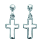 Les Tr&eacute;sors De Lily [I8082] - h&otilde;bedased  Cross  k&otilde;rvar&otilde;ngad (roodiumiga kaetud) - 16x6 mm h&otilde;be