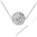 Les Tr&eacute;sors De Lily [Q1078] - Collier Argent 'Thai' argent&eacute; (rhodi&eacute;) - 8x8 mm h&otilde;be