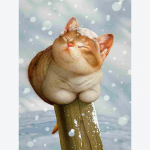 5D teemantmaali t&auml;is &uuml;mmargune multikas Cat Crysta loomakomplekt DIY Kleepuv puur ristpistes 20X30CM