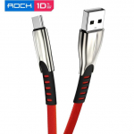 ROCK USB-t&uuml;&uuml;pi C-kaabel 2,4A USB-kiirlaadimis-C-t&uuml;&uuml;pi laadija andmekaabel USB-C tsingisulamist traat 100CM must