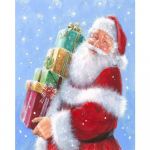 5D DIY Teemantjoonistus &uuml;mmargune puur J&otilde;uluvana Lumememm j&otilde;ulupuu tikandid t&auml;ispilt mosaiik j&otilde;uluristpistes kaunistus 20X30CM punane