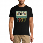 ULTRABASIC meeste T-s&auml;rk 1977. aasta parimad vintage &ndash; retrokasseti 44. s&uuml;nnip&auml;evakingituss&auml;rk XS must