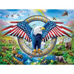 Loomade teemanttikandid Kotkas Teemantmaal T&auml;isruudukujuline Uus Saabumine Teemantmosaiik Riigilipp Kodukaunistus Full Round 20X30CM