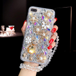 Blingi kalliskividest kristallist teemanttelefoni&uuml;mbris Samsungi S22 S21 S20 S10 S9 pluss A12 A22 A32 A52 A72 A50 A70/iphone 14 13 11 12 pro max/Redmi jaoks iphone XR valge