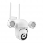 2K Smart Life juhtmevaba monitori kaamera v&auml;litingimustes nutikas WiFi kaamera 3,0 MP IP65 veekindel automaatne &ouml;&ouml; EU Plug valge