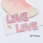 15 tk Roosad vibud kroonid Lilled K&otilde;rvad ARMASTUS kiri Rhinestone Plaastrid Kristall Teemant K&auml;sit&ouml;&ouml; Aplikatsioon multicolor