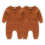 2 tk. &uuml;hev&auml;rvilised kevadised unisex p&uuml;ksid, pehme puuvillased vasts&uuml;ndinu poiste ja t&uuml;drukute kombinesoonid 9-12Months brown