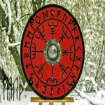 Keskaegne Lerp Warrior puidust ja terasest Vikingi &uuml;mmargune kilp Soomus Templar Shield V5