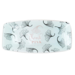 Les Tr&eacute;sors De Lily [A2315] - Valge 'Ginkgo Biloba' klaasist n&otilde;udealus / koogivorm - 29x14 cm (m&otilde;tle Roosale parema elu nimel) valge