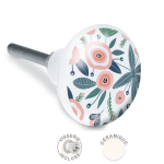 Les Tr&eacute;sors De Lily [A2525] - keraamiline m&ouml;&ouml;blinupp 'Floral' roosa roheline valge - 65x35 mm Heleroosa