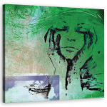 L&otilde;uendiprint Girl Woman Roheline akvarell 30x30 roheline