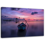 L&otilde;uendiprint Boat on the lake Purple 60x40 lilla