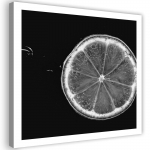 L&otilde;uendiprint Black and White Lemon 30x30 must/valge