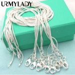 URMYLADY 925 h&otilde;be 5tk/partii 16/18/20/22/24/26/28/30 tolli 1 mm ussikett kaelakee naistele meestele moe ehted kingitus 5pcs 40cm h&otilde;be