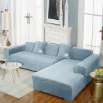 Kvaliteetne sametest diivanikate L kujuga diivani istmekatted elutoa jaoks nurgadiivani jaoks Elastne diivani kate pestav 3seater 185-230cm