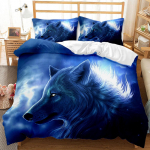 3D Wolf seeria voodipesukomplekt, loomasuletekk ja padjap&uuml;&uuml;r, 2/3 t&uuml;kki AU180 * 210 &uuml;lisuur pehme kodukaunistus Baby 100x135cm
