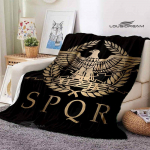Rooma SPQR tr&uuml;kitud tekk soe ja ilus flanellist pehme ja mugav moodne dekoratiivne tekk kodu reisitekk 75x90cm