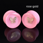 6&ndash;30 mm roosad liblikaga k&otilde;rvatunnelid, m&otilde;&otilde;turid, kahekordse laieneva pistikuga k&otilde;rvalaiendiga venitaja keha augustamise ehted 6mm h&otilde;be