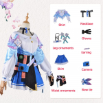 Honkai: Star Rail 7. m&auml;rts Cosplay kost&uuml;&uuml;m Halloweeni peo cosplay m&auml;ng Cos karneval Halloweeni peo riietus naiste kleit vormiriietus XS