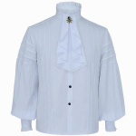 Meeste piraatide keskaegsed s&auml;rgid Meeste Ruffle Steampunk gooti kost&uuml;&uuml;m Cosplay renessansiaegne viktoriaanlik s&auml;rk Viking Tops Camisa Masculina XXL valge
