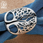 925 Sterling Silver Trees Ring Ring Ehted 6#