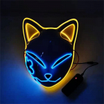 Uus Fox-Mask Fox-helendav mask Malloween Cosplay Halloween Face Cosplay Demon-Cosplay kollane