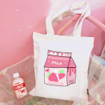 Jaapani Kawaii maasikapiimaprint Y2K l&otilde;uendikott Harajuku Letter Ins Suure mahutavusega ostukott Ulzzang naiste &otilde;lakotid 24*26cm