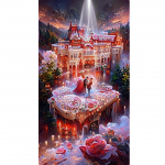 Suur 5D DIY teemantmaal Chateau Montrose'i komplektid t&auml;ispuurmosaiik unen&auml;gu romantiline pulmamaastik, teemanttikandid Full Round 60x120CM