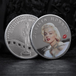 Monroe m&auml;lestusm&uuml;ntide superstaar Marilyn metallimedal V&auml;rvimaal Kullatud h&otilde;bem&uuml;nt Lucky Love suveniirm&uuml;ntide kollektsioon