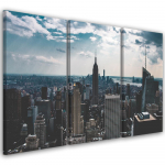 Kolmeosalise pildiga l&otilde;uenditr&uuml;kk New York City Panorama 60x40 hall v&auml;rv
