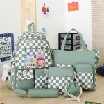 Viieosaline seljakotikomplekt Armas v&auml;rske juunioride seljakott &Uuml;li&otilde;pilaste &uuml;likoolilinnakus Suure mahutavusega &otilde;lakotti seljakott, v&auml;ike pingutuspael roheline