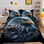 3D Eagle seeria voodipesukomplekt linnutekikott 2/3 t&uuml;kki DE135 * 200 t&auml;issuuruses poisitoa pestav pehme kiiresti kuivav kodukaunistus Baby 100x135cm