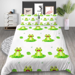 3D Konn Voodipesu T&auml;issuurus Valge Taust Loomamustriga Voodikate Komplekt Mikrokiudkangas Lukuga Pestav Pehme Kodukaunistus Baby 100x135cm