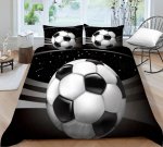 Jalgpalli Voodipesu Magamistoa Tekikate Padjap&uuml;&uuml;r T&auml;issuurus Kahekohaline Voodipesu Komplekt 2/3 T&uuml;kki Mikrokiudkangas Pehme Kodu R&otilde;ivad Baby 100x135cm black
