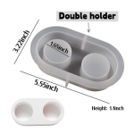 1 tk ovaalne &uuml;he-/kahe-/kolmekordsete hoidikutega silikoonvorm isetegemise vaigust tsementkrohvi k&auml;sit&ouml;&ouml; jaoks double hole