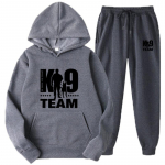 K9 Team K9 Unit Malinois &uuml;hev&auml;rviline meeste komplekt, meeste naiste fliisist kapuutsid + p&uuml;ksid, kaheosaline spordidress Trendikas spordir&otilde;ivaste komplekt L