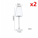 2 tk. L&auml;bipaistev kristallveinipokaal pulmapidu Astmen&otilde;ud joogiklaas, suur k&otilde;ht, v&auml;ike suu Burgundia tass Sherry &scaron;ampanjafl&ouml;&ouml;t 2 Pcs 340ml 200-800ml