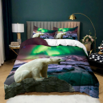 3D Arctic Aurora voodipesukomplekt Ilus maastik tekikate padjap&uuml;&uuml;r 2/3 t&uuml;kki AU180 * 210 t&auml;issuuruses kiiresti kuivav kodusisustus UK Single 135x200cm