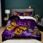 3D liblikate voodipesukomplekt V&auml;rviline liblikate tekikott 2/3 osa AU240 * 270 &Uuml;lisuur Pehme ja kergesti puhastatav Kodukaunistus Baby 100x135cm black