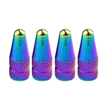 4PCS Neon lights Color Aluminum Car tire valve caps Bullet design Car Truck Air Port Cover Tire Rim Valve Wheel Stem 11 blue