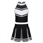 Laste cheerleading riided 2 tk T&uuml;drukud tantsivad Cheerleading Laval esinemiskost&uuml;&uuml;mid Varrukateta topid seelikuga 12-14 Years must