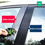 6 tk/komplekt autoakna ukse kesksammas BC sammas posti kaane peegli efektiga trimm sobib Mazda 3 sedaanile 2004&ndash;2009