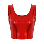 Naiste moe l&auml;ikiv metallik kaelus, kaelus, k&auml;rbitud top Vest, rinnakaem pluusis&auml;rk One Size punane