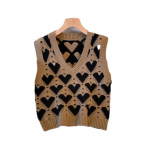 Naiste kootud armastusvestiga kampsun Jaapani mood V kaelusega varrukateta kampsun, naiste topid One Size must